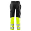 Fristads smíðabuxur með teygju svartar/HiViz gular