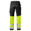 Fristads Stiby buxur með teygju HiViz gular/svartar