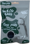 The Eco Gang plöntumiðaðir tannþráðapinnar með kolum, tvöfaldur þráður, 50 stk