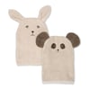 Michi washclothes/þvottapoki 2 stk Bunny and panda