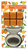 Pan Aroma Bergamot & Mandarin ilmkerti í fallegu glasi 23ja tíma brennslutími