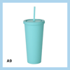 700ml glas með röri – 17 litir - A9
