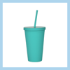450ml glas með röri – 10 litir - B7