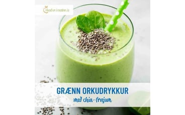 Grænn orkudrykkur með chia-fræjum