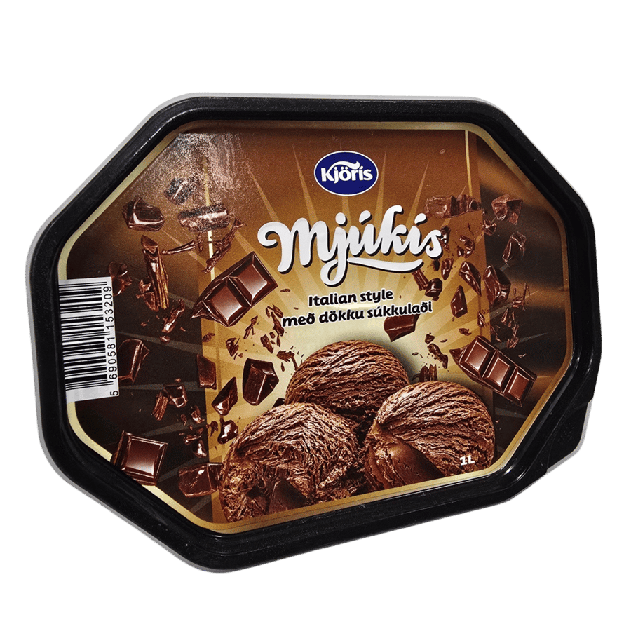 Kjörís Mjúkís Italian style með dökku súkkulaði 1 l