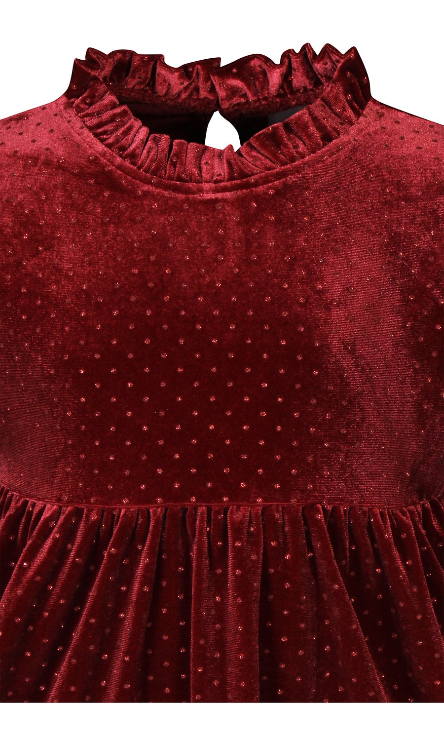 Kids up Frigg kjóll Velvet/Glitter Ruby wine