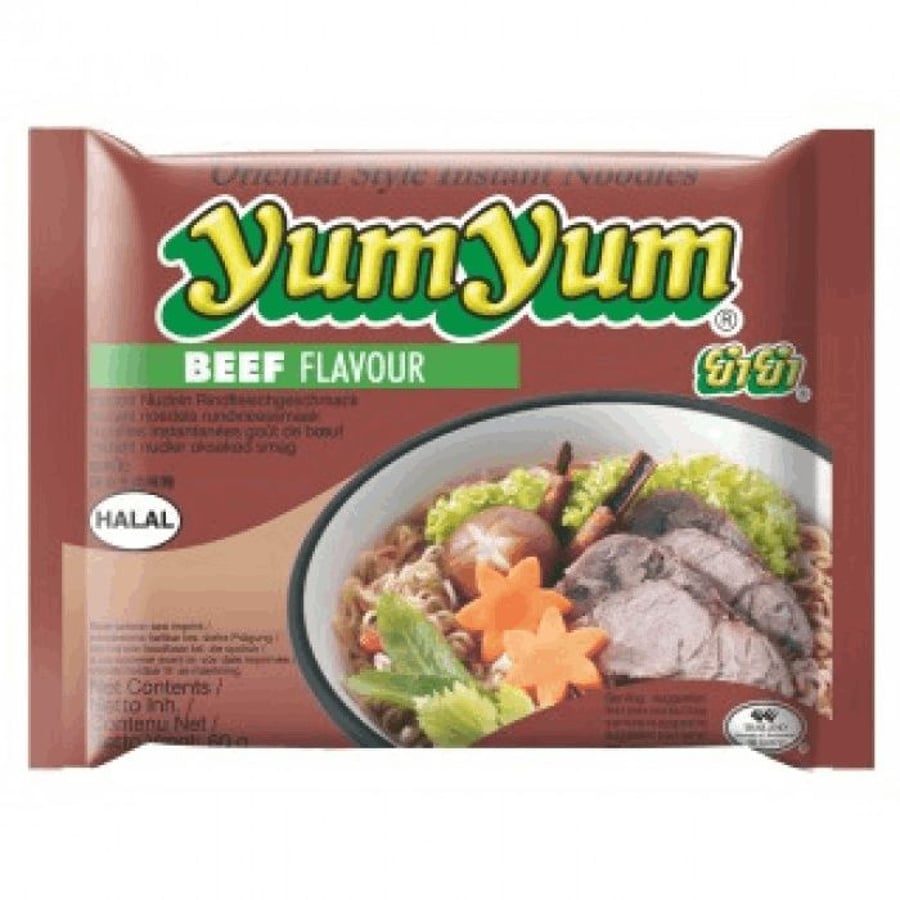 Yum Yum skyndinúðlur með nautakjötsbragði