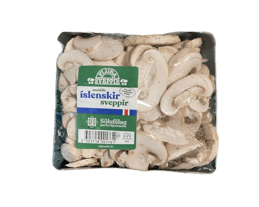 Sveppir sneiddir í boxi