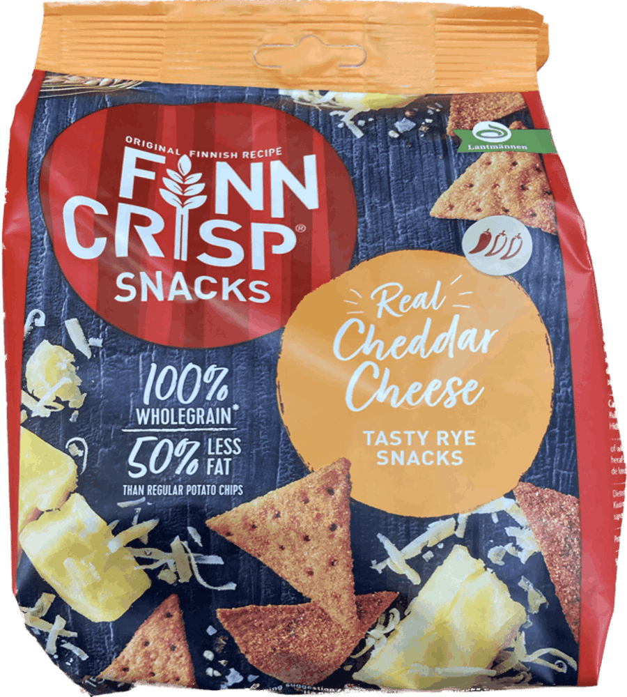 Finn Crisp bragðmikið rúgsnakk með alvöru cheddarosti 150 g