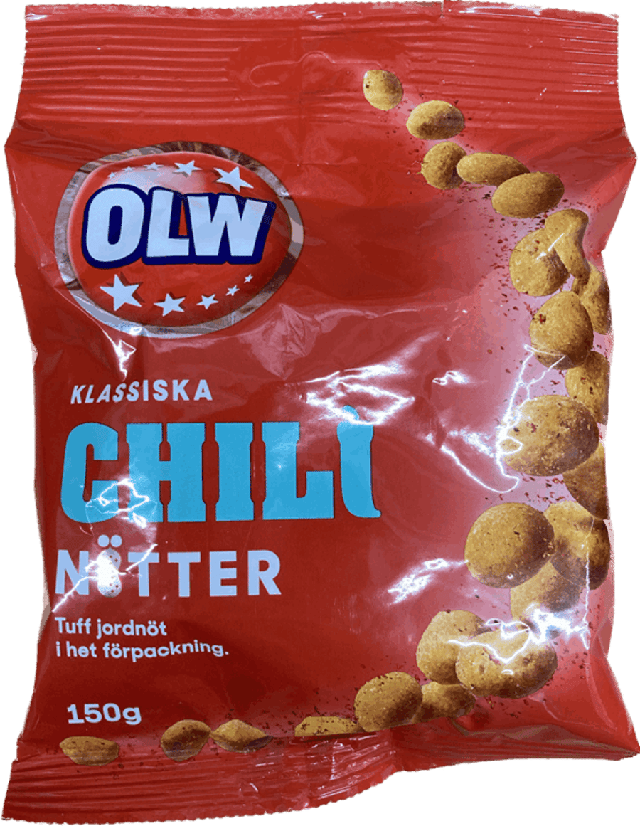 OLW Klassískar chilihnetur 150 g