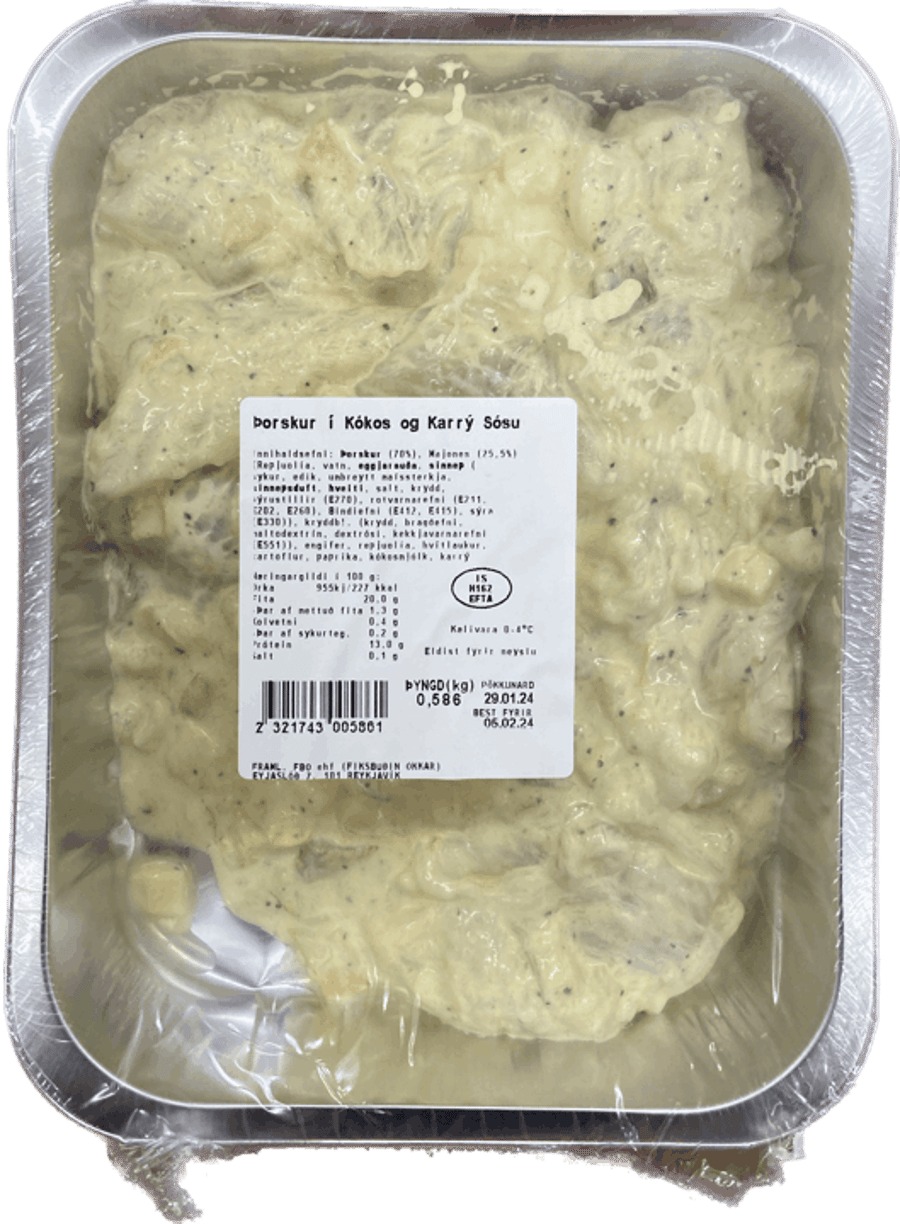 F.o þorskur í karrý ca. 600 gr