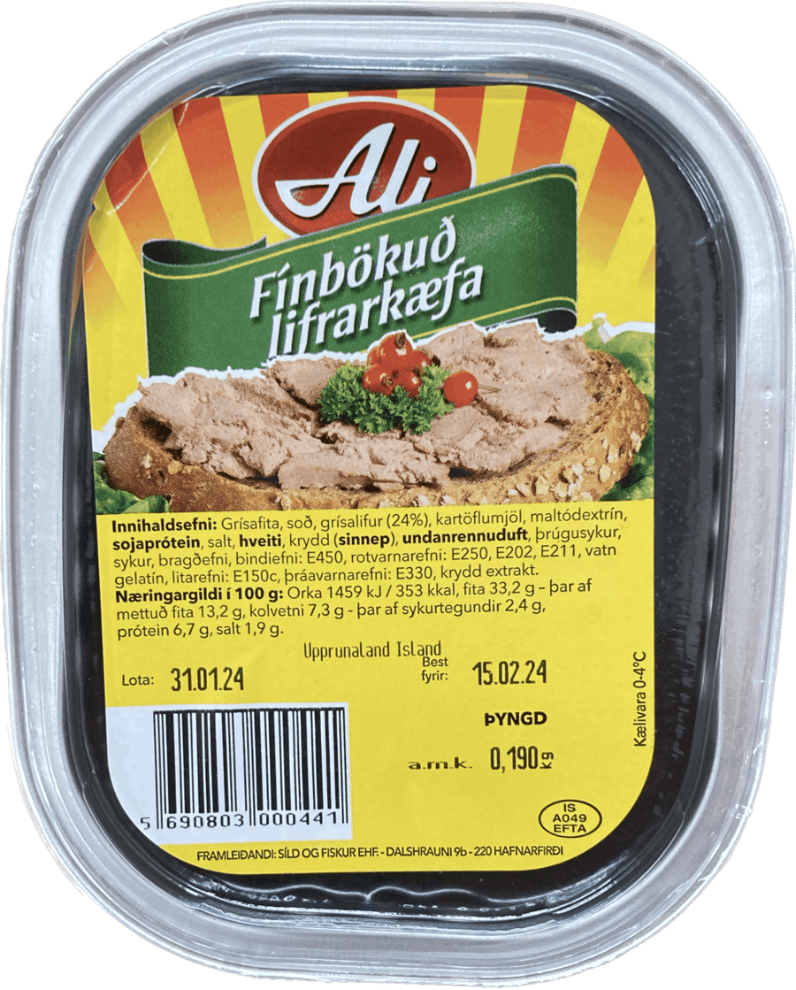 Ali lifra kæfa fín 190 gr