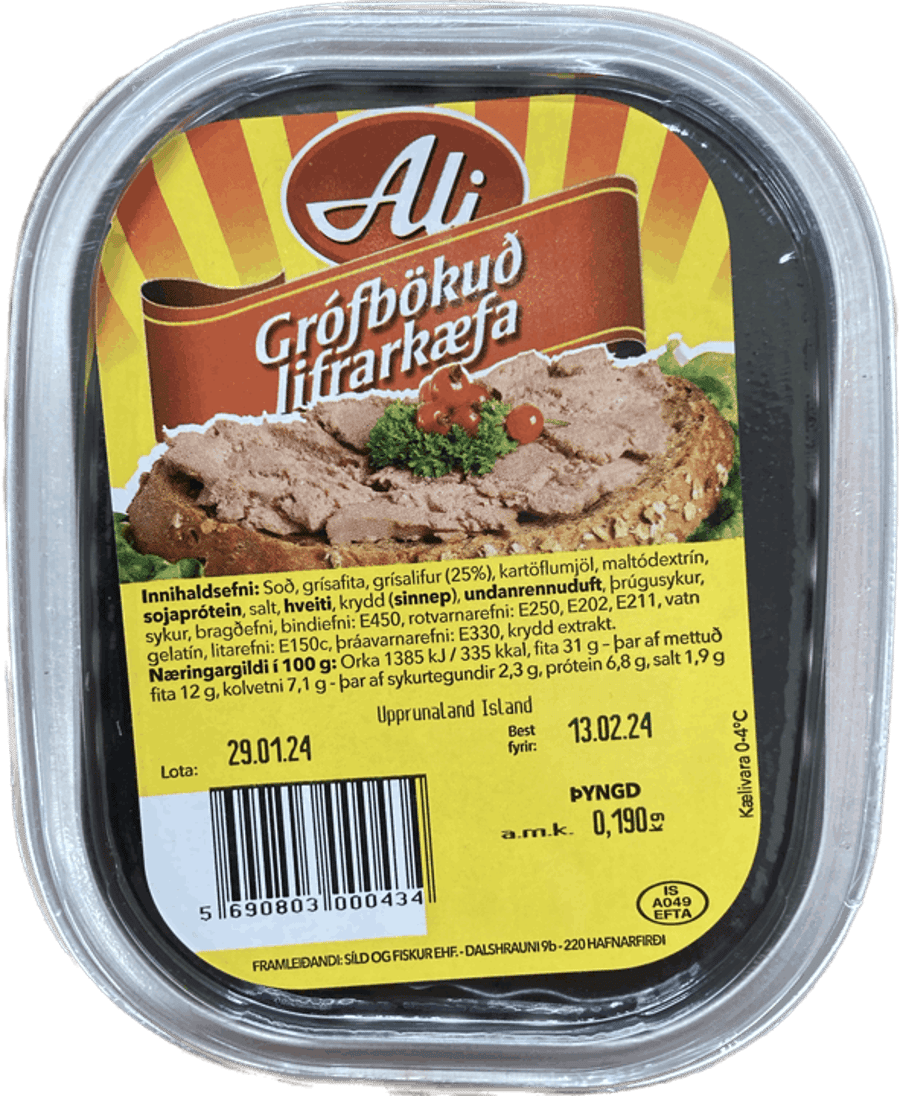 Ali lifra kæfa gróf 190 gr