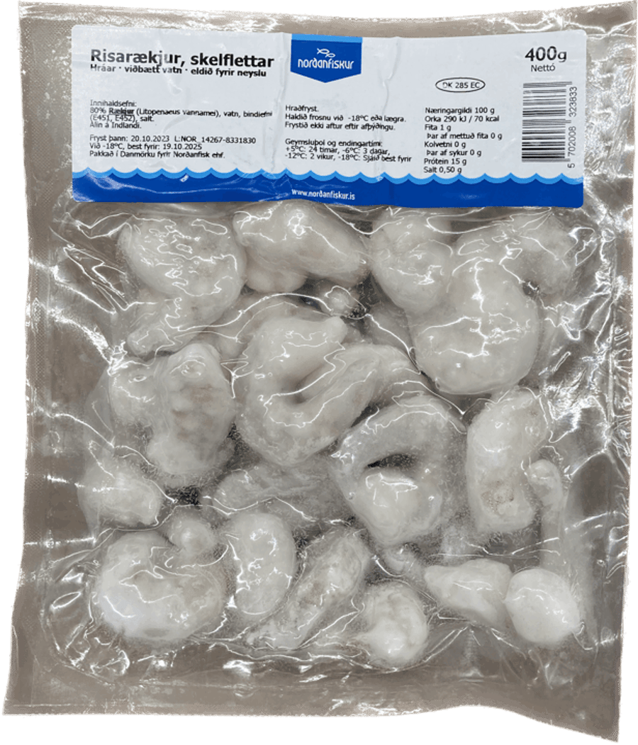 Norðan fiskur risarækja skelfétt 400 gr