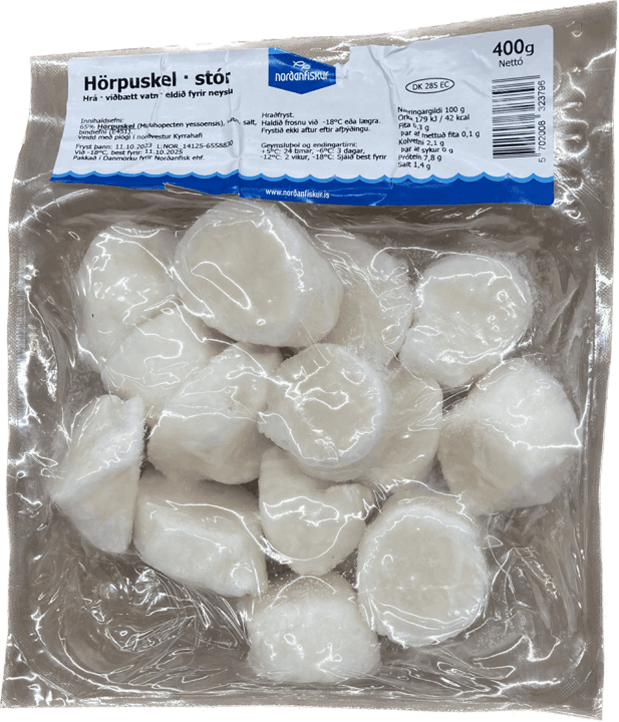 Norðan fiskur hörpuskel stór 400 gr