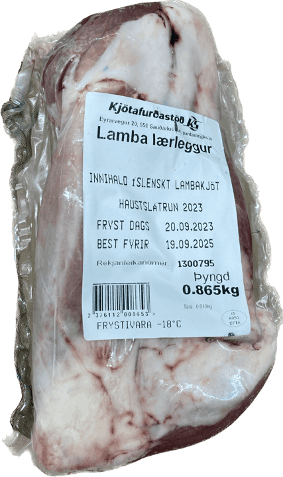 K.s lamba lærleggur ca. 800 gr