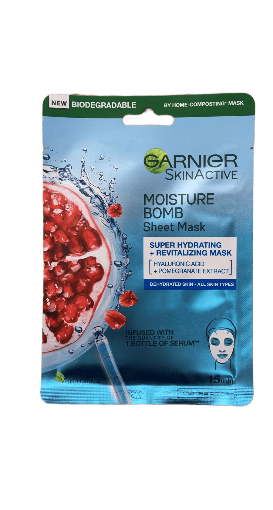 Garnier SkinActive Moisture Bomb ofurrakagefandi + endurlífgandi blaðmaski 28 g