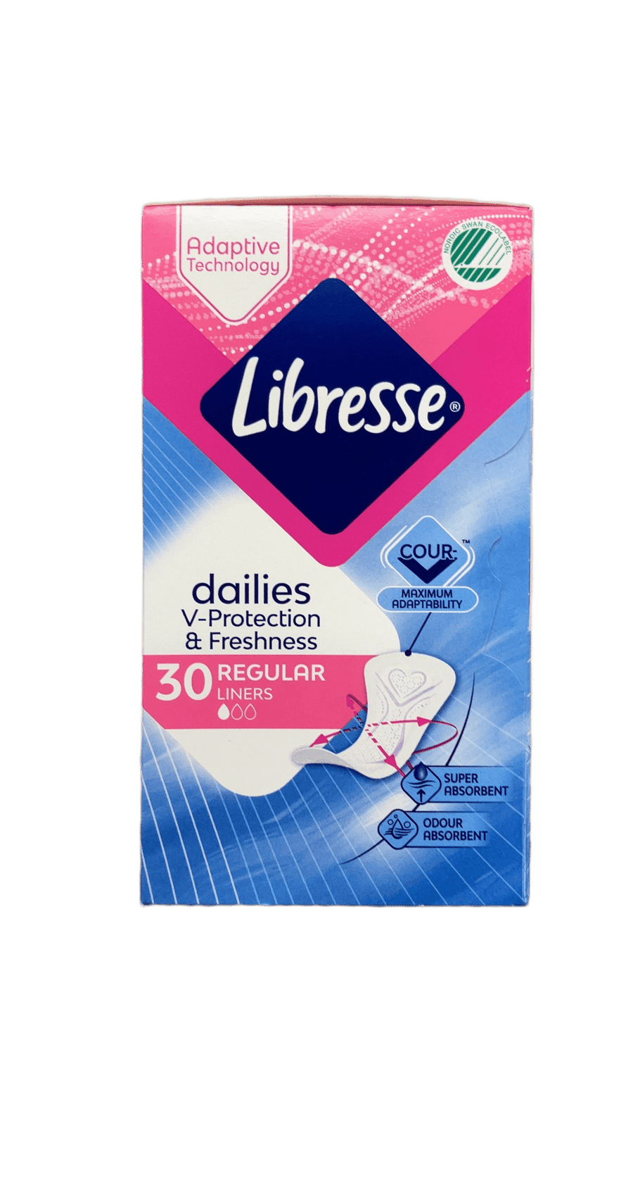 Libresse Dailies V-Protection & Freshness venjuleg nærbuxnainnlegg 30 stk