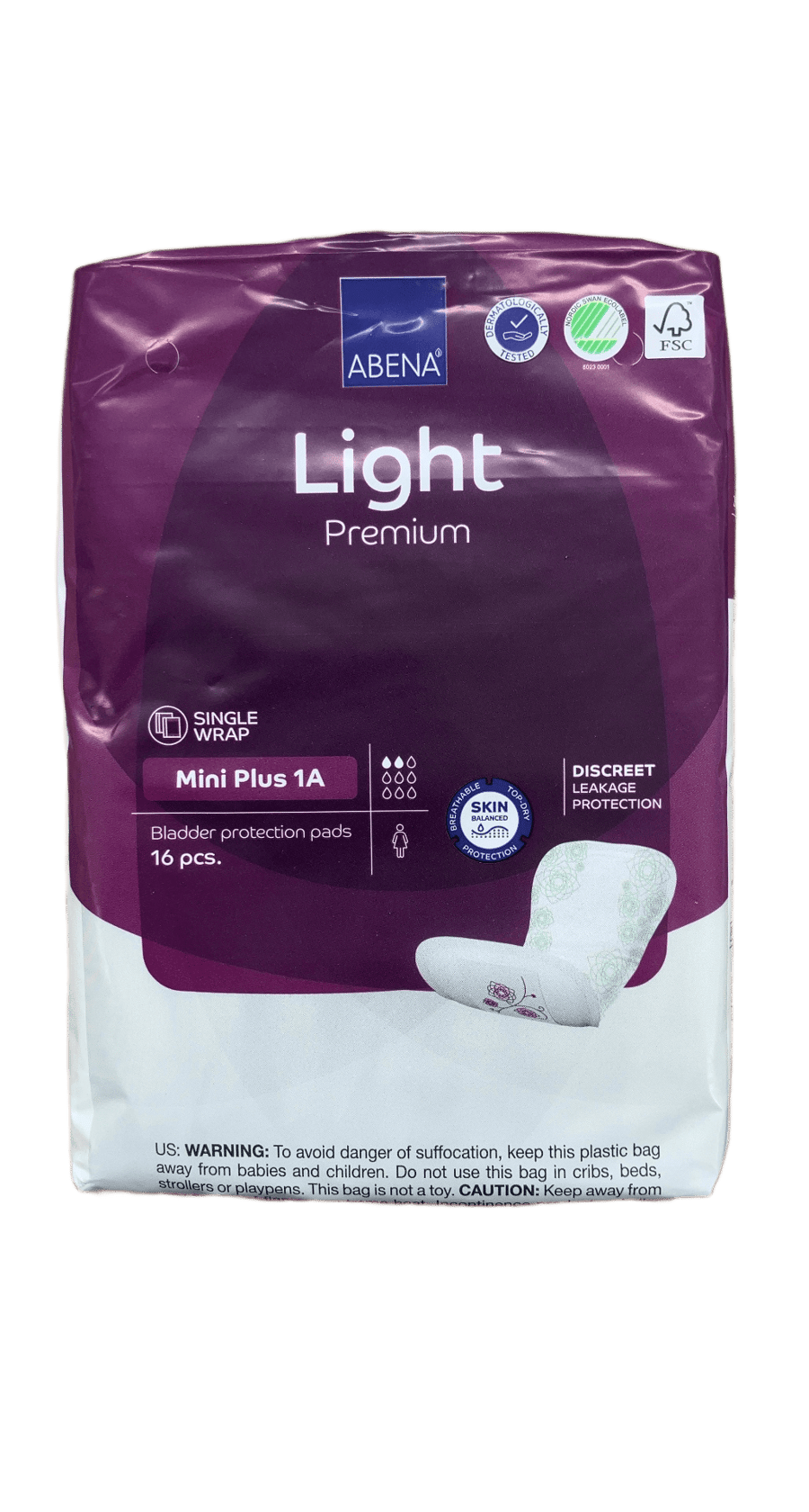 Abena Light Premium Mini Plus 1A þvaglekapúðar 16 stk