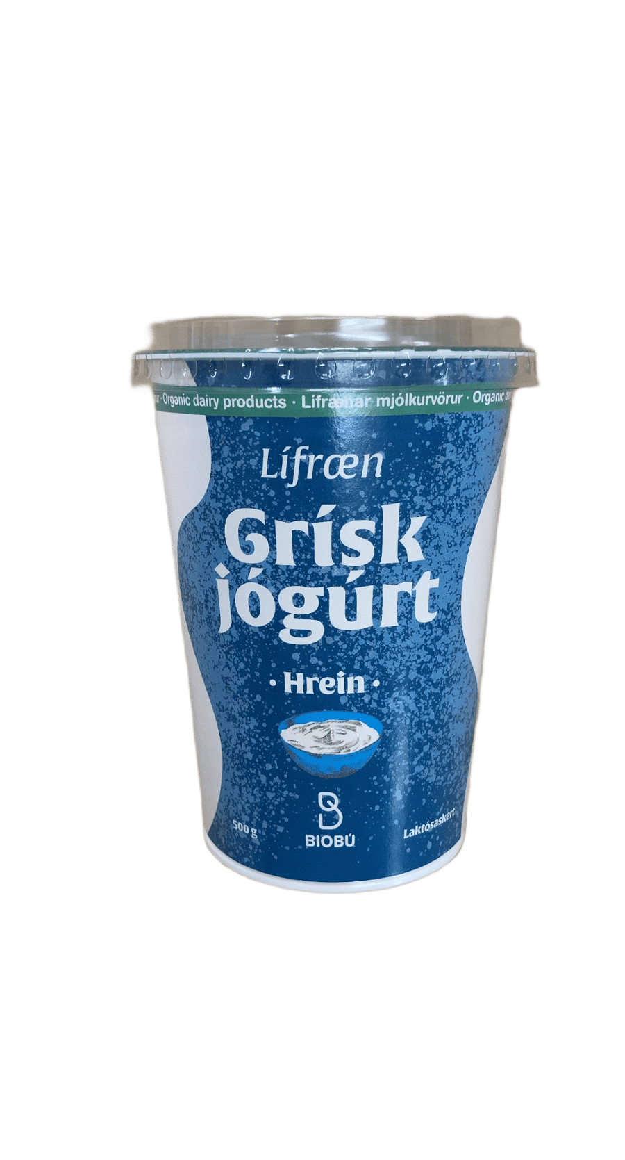 Biobú Lífræn Grísk Jógúrt Hrein Laktósaskert 500 g
