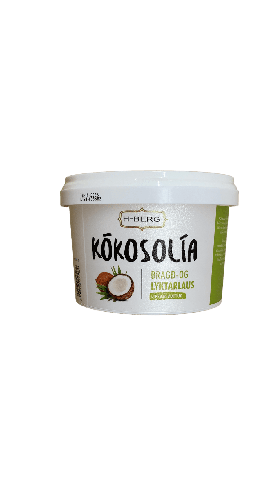 H-Berg Lífræn Kókosolía Bragð- og Lyktarlaus 500 ml