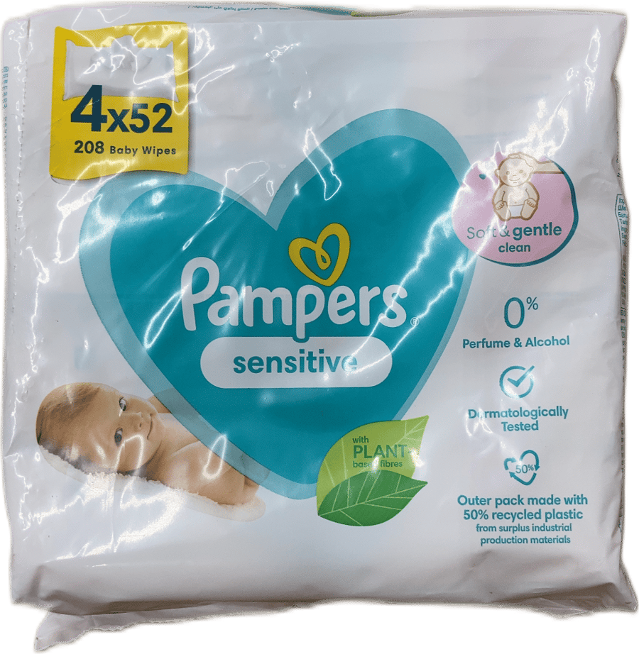Pampers Sensitive barnablautþurrkur 208 stk