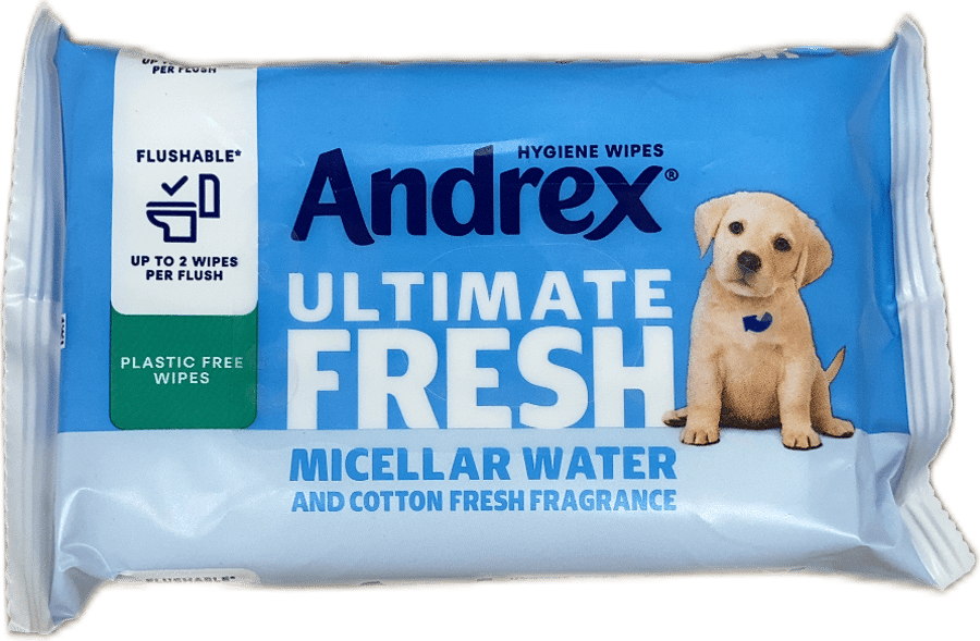Andrex Ultimate Fresh skolhæfar hreinlætisþurrkur með micellar-vatni og ferskum bómullarilmi, 36 stk