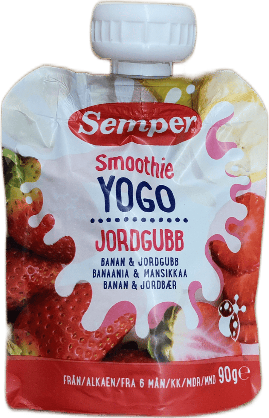 Semper Smoothie Yogo banani og jarðarber 90 g