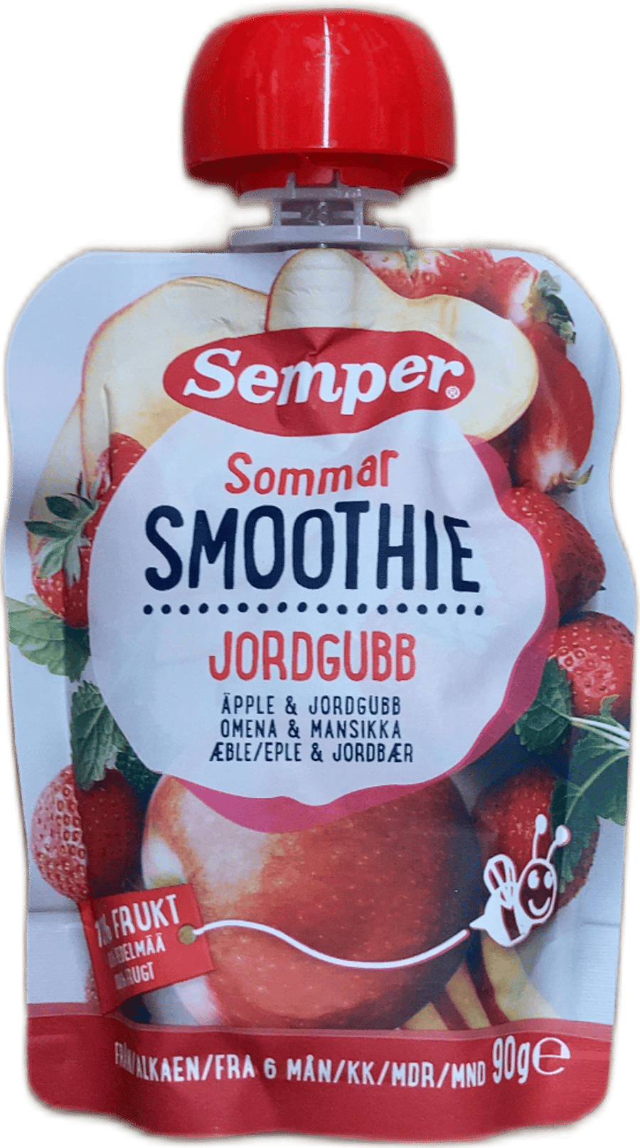 Semper Sommar Smoothie Epli & Jarðarber 90 g