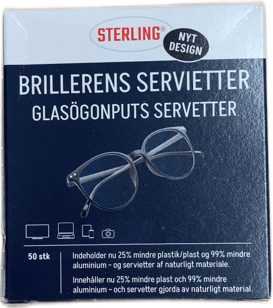 Sterling gleraugnahreinsiþurrkur 50 stk