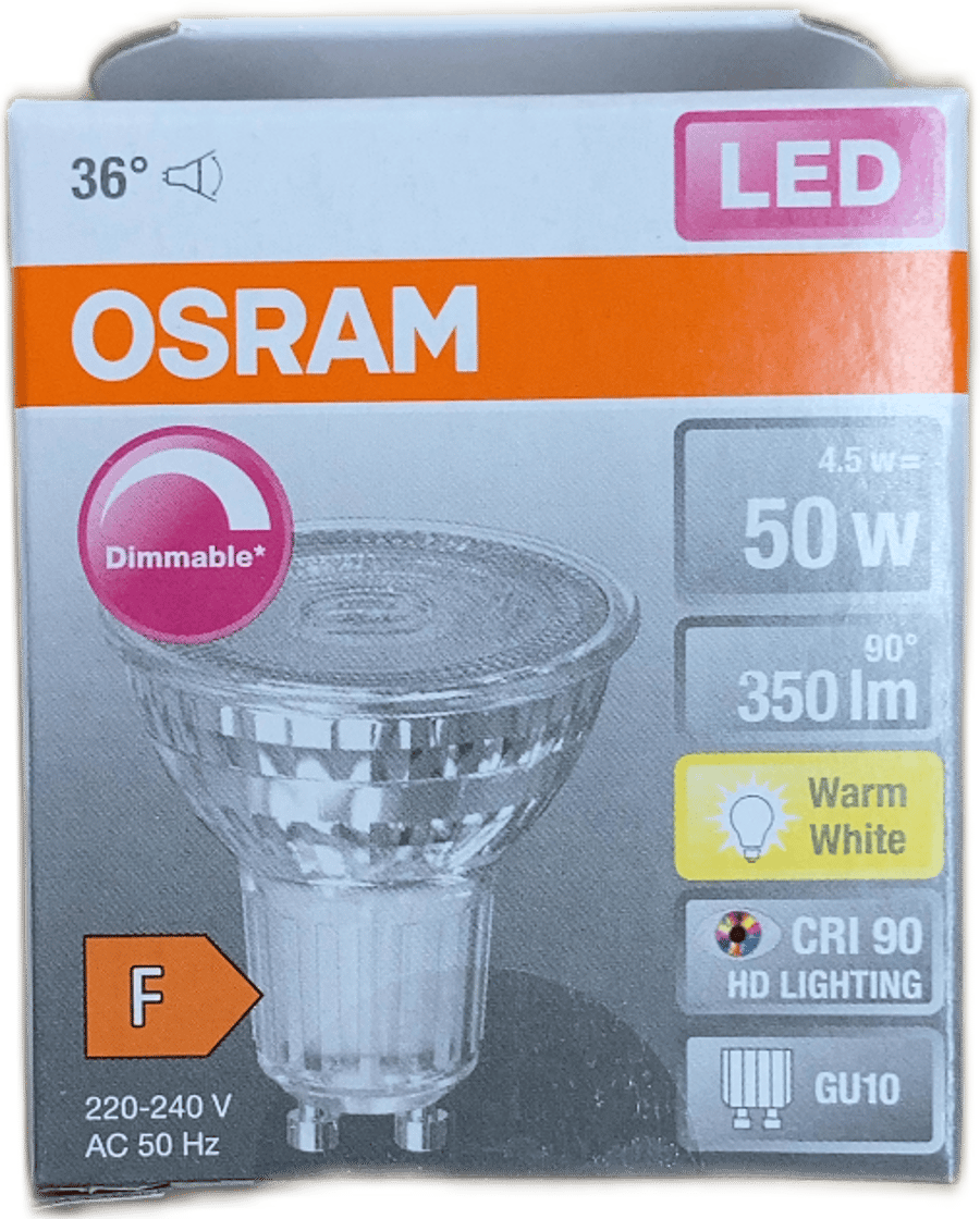 Osram LED GU10 dimmanleg hlýhvít 4,5 W