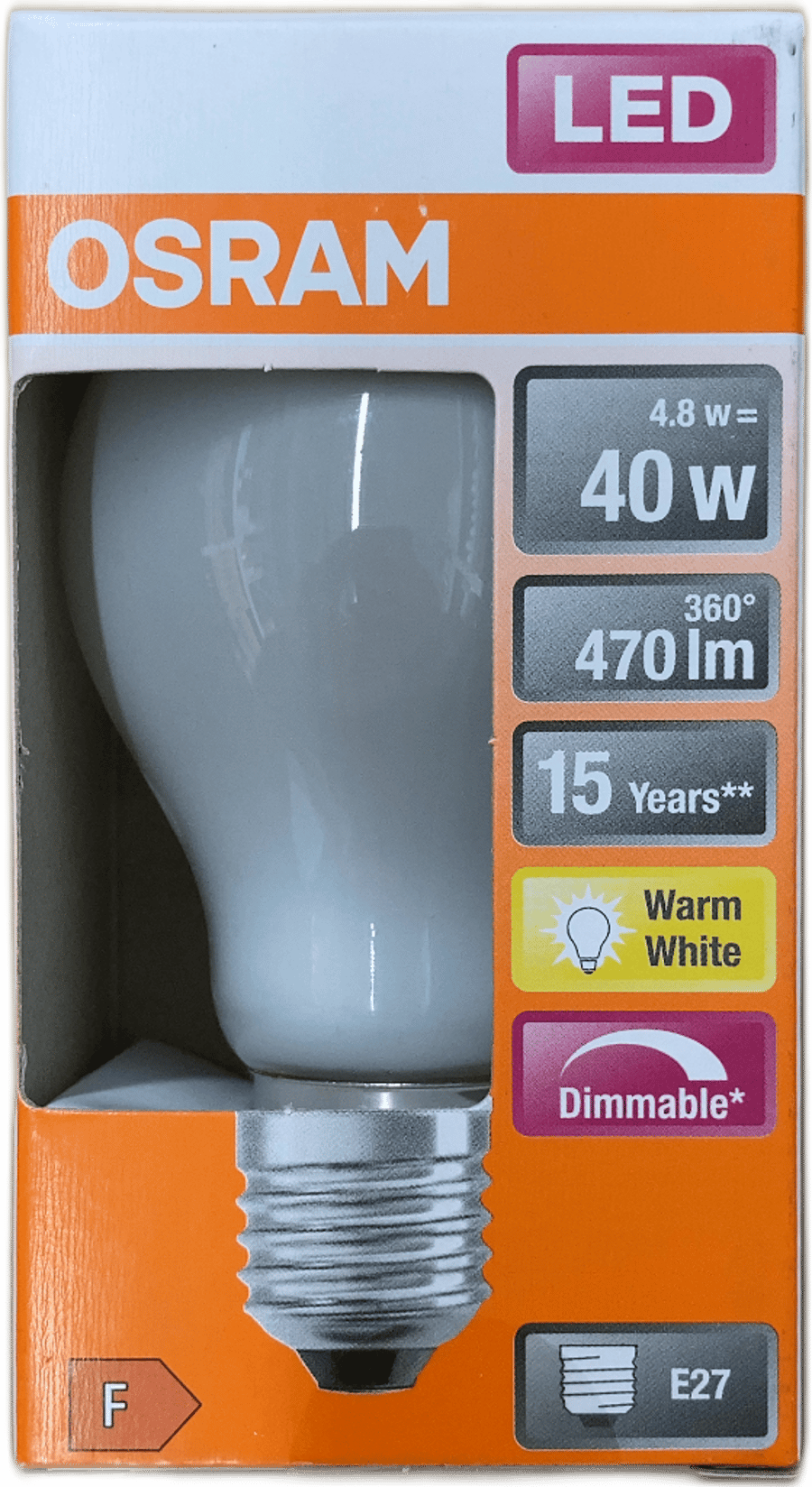 Osram LED Superstar Classic A 40 dimmanleg E27 4,8 W