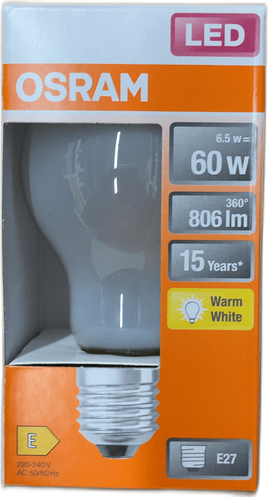 Osram LED Star Classic A 60 6,5 W E27 hlýhvítt