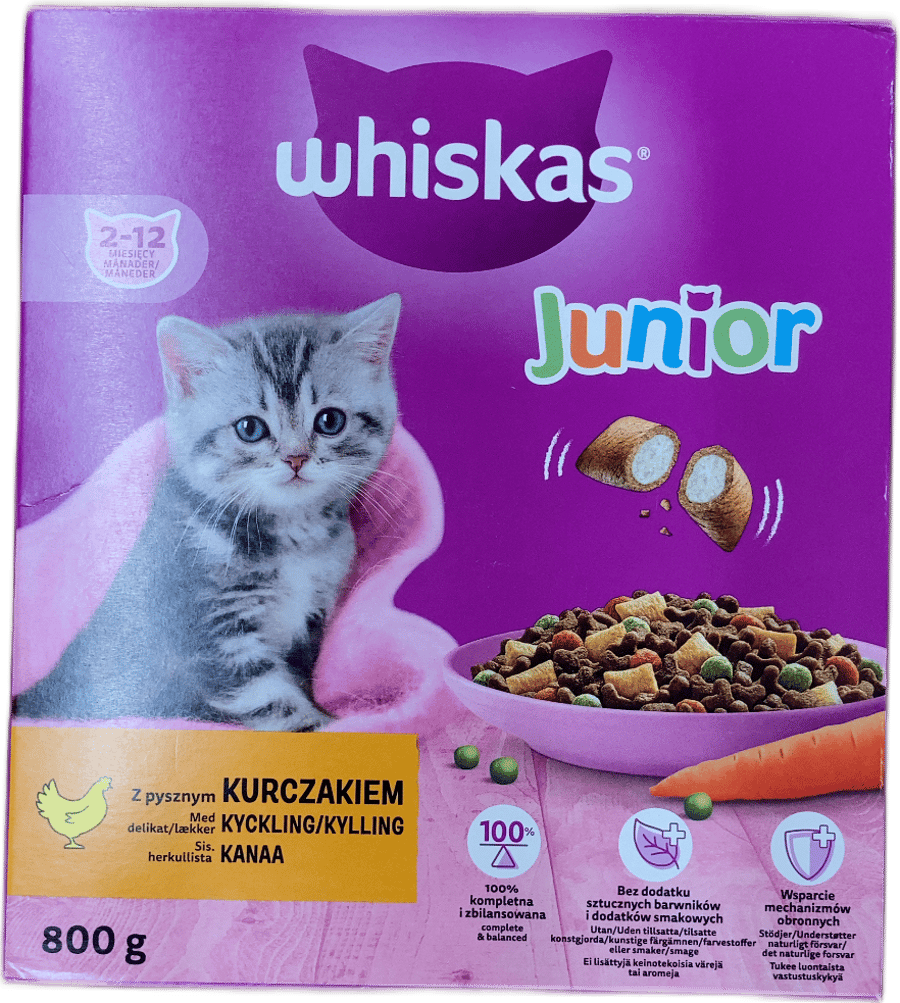 Whiskas Junior kettlingafóður með kjúklingi 800 g