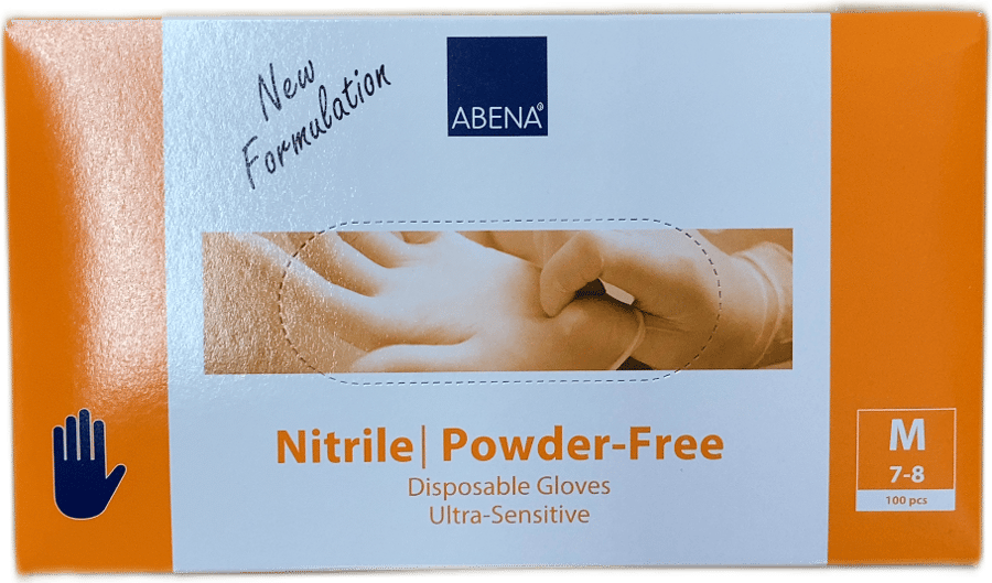Abena nítríl einnota hanskar, duftlausir, Ultra-Sensitive, M, 100 stk