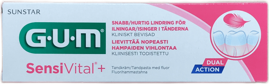 GUM SensiVital+ tvívirkt tannkrem 75 ml