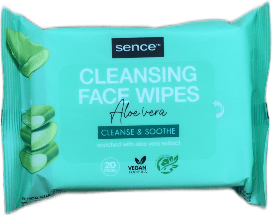 Sence Aloe Vera hreinsandi andlitsþurrkur 20 stk