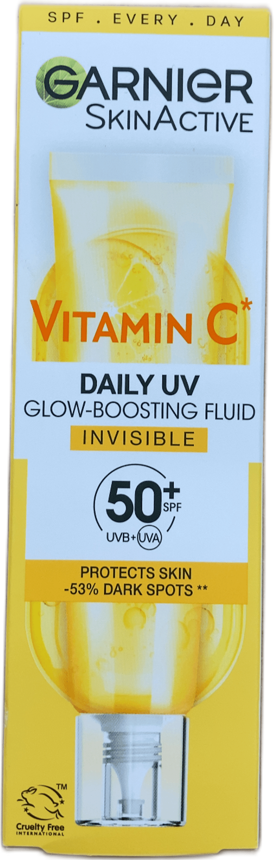 Garnier SkinActive C-vítamín daglegur UV ljómaaukandi vökvi ósýnilegur SPF 50+ 40 ml