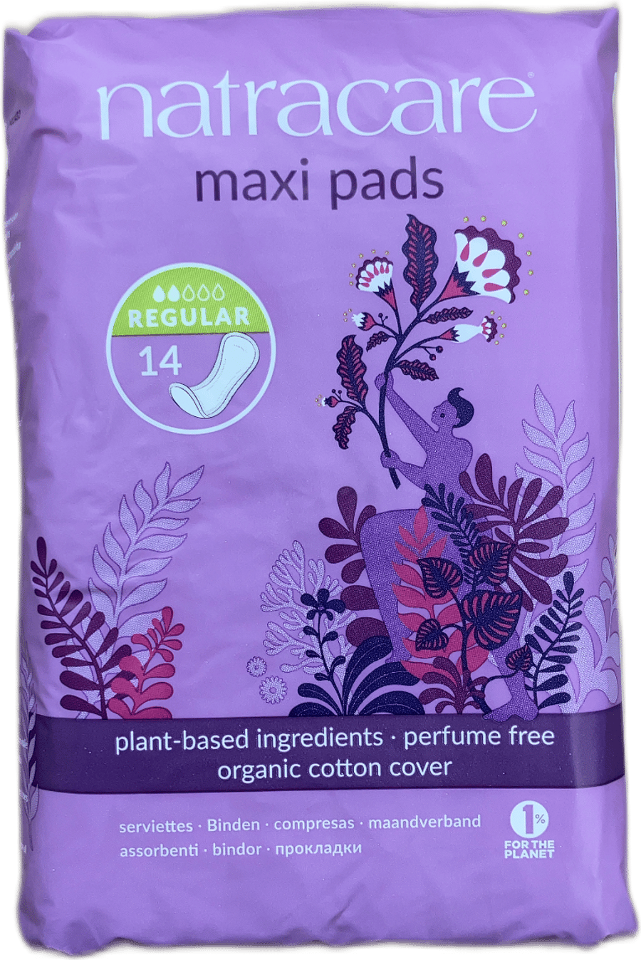 Natracare Maxi dömubindi Regular 14 stk