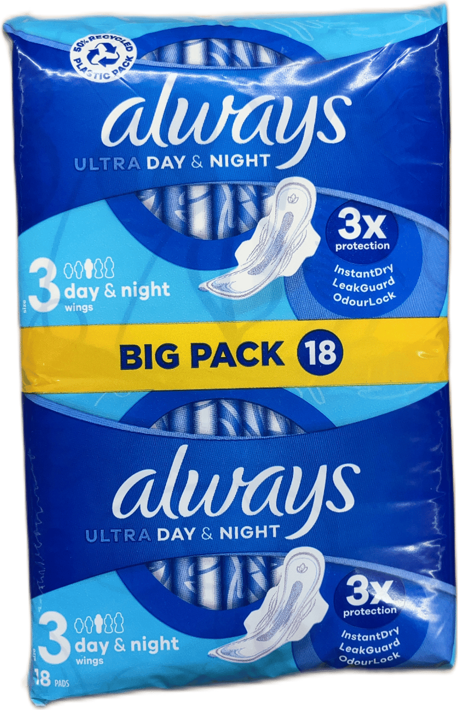 Always Ultra dag- og næturbindi með vængjum 18 stk