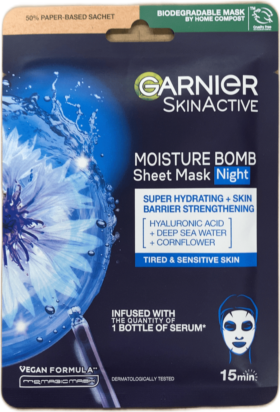 Garnier SkinActive Moisture Bomb nætur-andlitsmaski 28 g