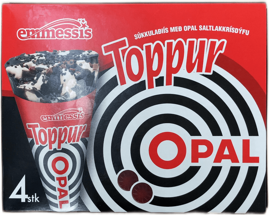 Emmessís Toppur Opal Súkkulaðiís Með Opal Saltlakkrísdýfu 320 g