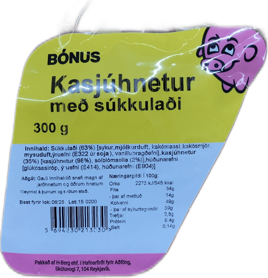 Bónus Kasjúhnetur með súkkulaði 300 g