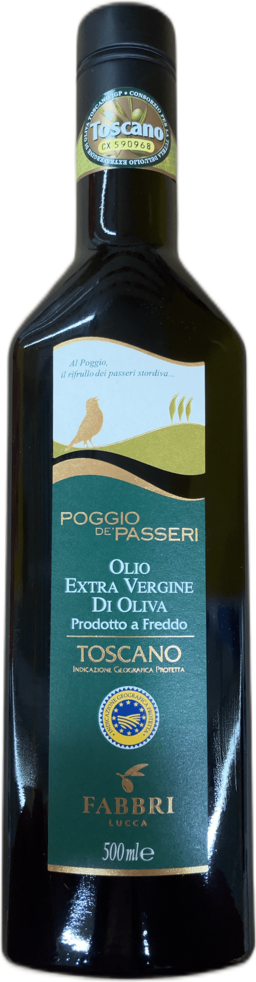 Fabbri Poggio De' Passeri Toscano PGI extra jómfrúarólífuolía 500 ml