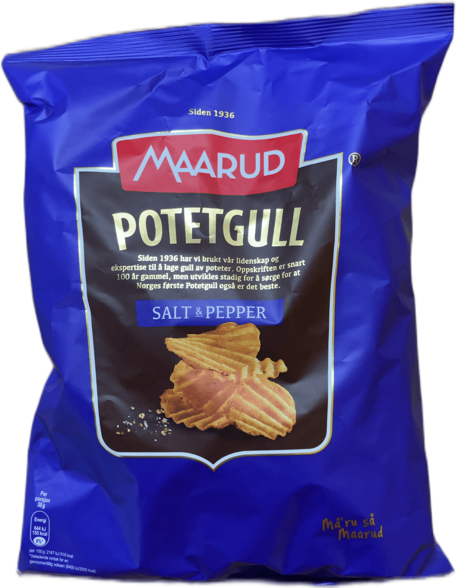 Maarud riflaðar kartöfluflögur salt og pipar 250 g