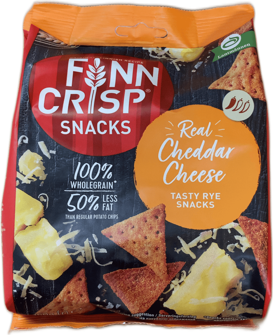 Finn Crisp bragðmikið rúgsnakk með alvöru cheddarosti 150 g