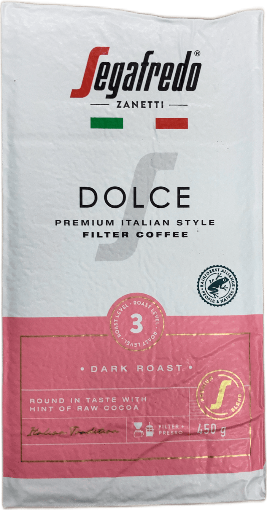 Segafredo Zanetti Dolce dökkristað síukaffi 450 g
