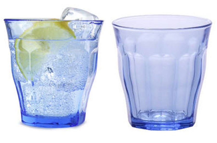 Blátt gler glas 25 cl
