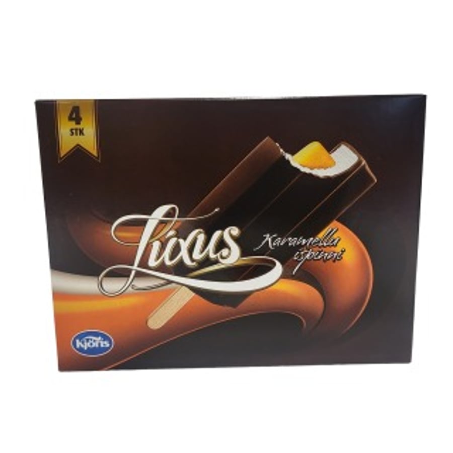 Kjörís Lúxus karamelluíspinni 4 stk.