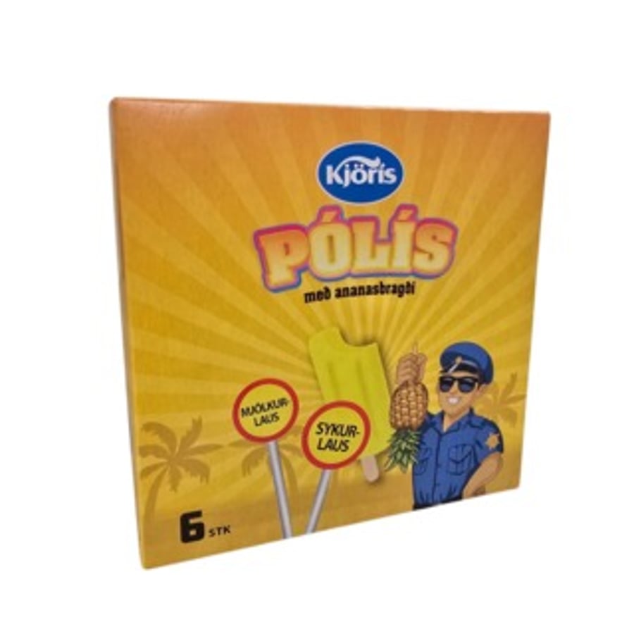 Kjörís Pólís með ananas 6 stk.